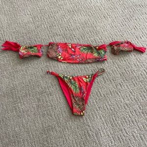 San lorenzo off shoulder red bikini set